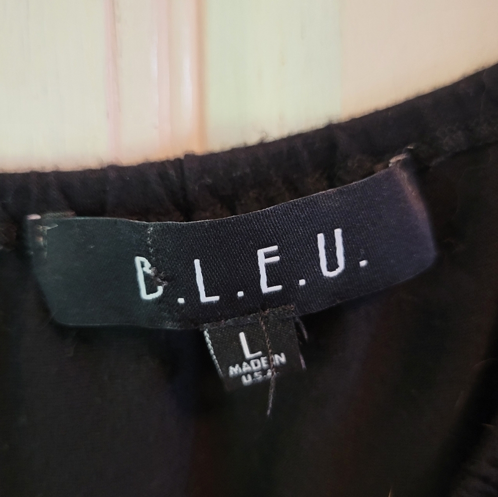 Y2K B.L.E.U. Black Off White Embellished 3/4 Sleeve Blouse Top - Picture 5 of 6